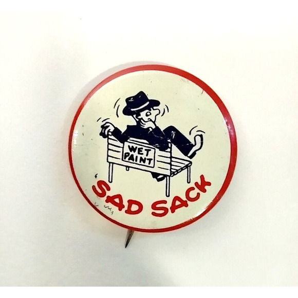 Sad Sack Vintage Pinback Button 1950's - Picture 1 of 5
